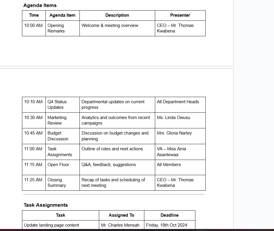 Professional Meeting Planning